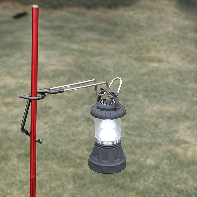 Outdoor Camping Light Pole, Camping Lantern Hook Hangers, Water Bottle Holder, Portable Non-Slip Tent Lamp Hook Cup Holder for Camping, Fishing, Hunting