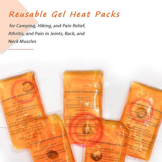 Reusable Snap Heat Pack, Hand Warmers Click, Hand Warmers Boil Click Heat Pocket Hand Warmer, Pouch Gel Hand Warmers for Camping for Outdoor, Indoor, Working, Studying, Camping, Warm Gifts (Set of 4)