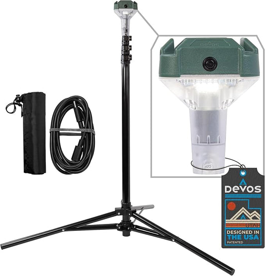 Devos Outdoor LightRanger 800 Lumen Lantern - Rechargeable Telescoping LED Lantern, 30-Hour Runtime, Illuminates 40-Foot Area, Adjustable Height