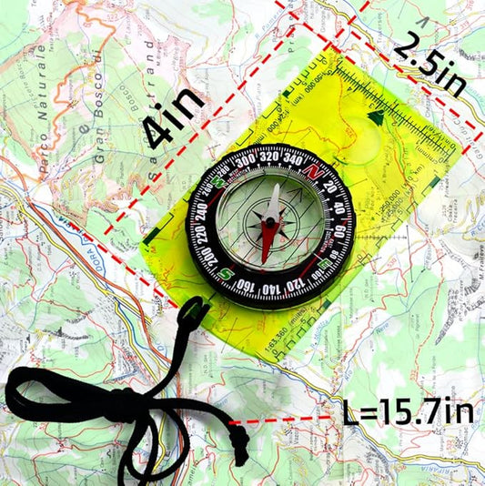 Posinly Advanced Orienteering Compass - Survival Whistle, Map Reading Field Compass for Camping, Hiking & Navigation, Great for Kids