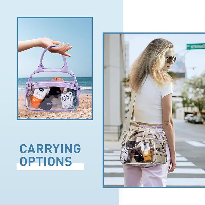 TOURIT Stadium Approved Clear Lunch Bag Transparent Bag with Adjustable Strap Clear Lunch Box for Women Men Work