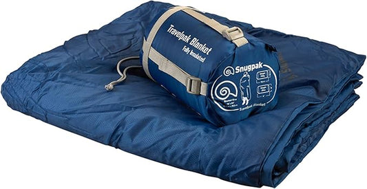 Snugpak Travelpak Blanket with Compression Stuff Sack, Lightweight, Petrol Blue, Standard 76 x 64 Inches