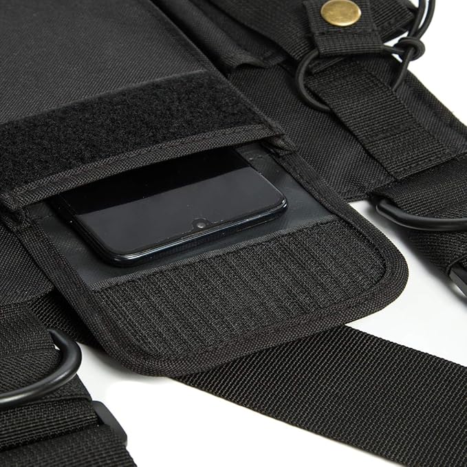 Radio Shoulder Holster Chest Harness Holder Vest Rig for Two Way Radio Chest Front Pack Pouch Walkie Talkie Case with Front Pouches for Kenwood Arcshell Retevis Baofeng UV-5R F8HP UV-82
