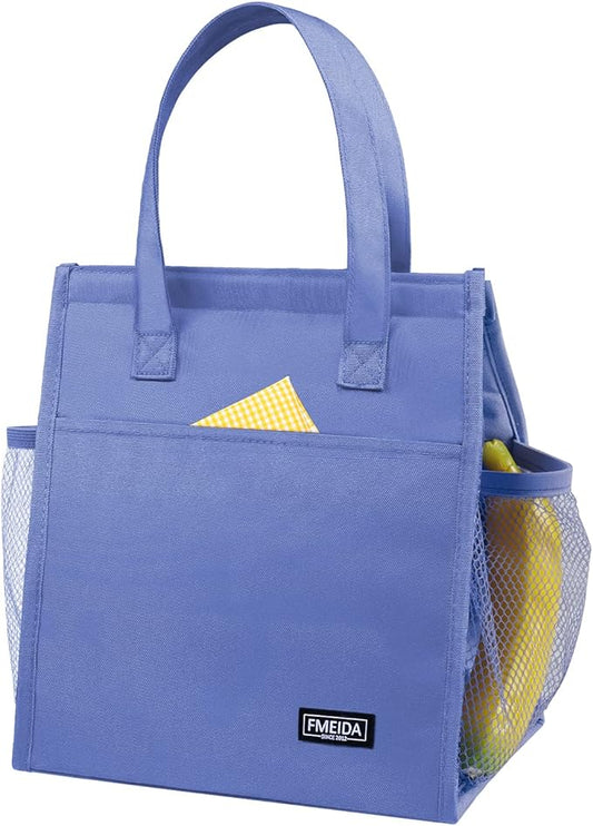 Fmeida Lunch Bags for Women Waterproof Reusable Food Organizer Adult Lunch Pail Cooler Lunch Tote Meal Prep for Work Picnic Travel Hiking Beach Purple