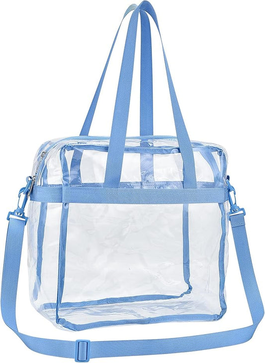 USPECLARE Clear Tote Stadium Approved, Security Travel & Gym Clear Bag for Work Sports Games Concerts