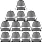 KUUQA 12 Pcs Drawstring Backpack Bag Bulk Reflective Backpack Gray String Bags Cinch Sack Backpack for Team Yoga Sport Gym Traveling