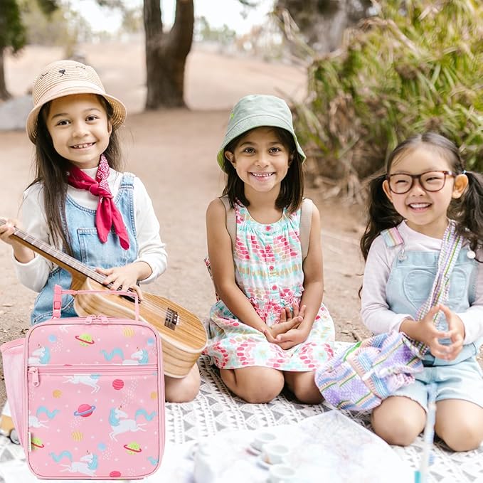 Lunch Box for Kids Boys Girls Men Women, Insulated Small Soft Cooler Lunch Bag Kit for School Work Picnic Travel - Reusable Portable lunchbox,Pink Unicorn