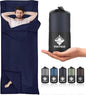 Sleeping Bag Liner, Sleep Sack Travel Sheets, Two-Way-Zipper Expose Feet Separately, Portable Single Camping Sheet for Hotel,Hostels,Business Trips