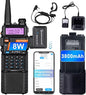 Baofeng UV-5R Ham Radio Handheld High Power Two Way Radio 3800mAh Battery Walkie Talkies with Earpiece and TIDRADIO Wireless Programmer Adapter Support Phone APP Program