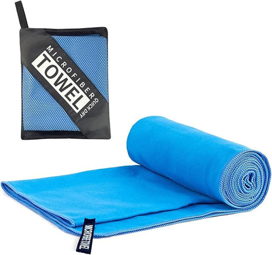 Quick Dry Towel Beach Swim Bath Towel Super Absorbent Microfiber Fast Drying Towels Lightweight for Travel Sports Camping Hiking Backpacking Gym Swimming Yoga (Sky Blue, 15.75 "* 31.5")
