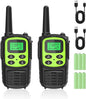 Rechargeable Walkie Talkies,Fvamom Walkies Talkies for Adults with 22 Channels,Long Range Walkie Talkies with NOAA Weather Channels,VOX LCD Display LED Flashlight (Green)