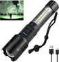Flashlights High Lumens Rechargeable - 990000 Lumen Super Bright Flashlight with 7 Modes, IPX6 Waterproof Mid-Size LED Flash Light for Home, Camping, Hiking
