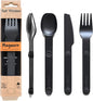 FULL WINDSOR - MAGWARE Magnetic Camping Cutlery Set - Travel Utensils for Camping, Cooking, and Outdoor Dining - Knife, Fork & Spoon - Portable Silverware with Pouch - Black (3 PCS)