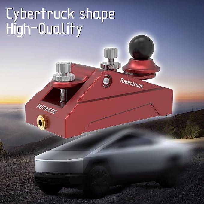 CW Morse Code Key - Pocket Morse Code Telegraph Key Aluminum Alloy Base Grey for Amateur Radio Ham Operators, Adjustable Tension (Red-09)
