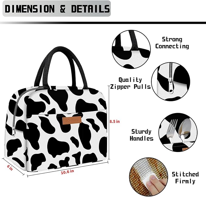 Cute Lunch Bag Women with Placemats, Insulated Lunch Box for Women, Placemats Keep Clean and Hygienic Durable Leakproof Thermal Bag High Capacity for Travel Picnic Insulated Lunch Bag
