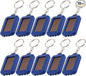 10 Pack Solar Mini Keychain Light Pocket Tiny LED Flashlight Rechargeable, Bright Small Flashlights Torch for EDC, Emergency, Power Outage,Camping, Party Favors (Blue)