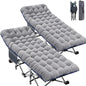 ABORON 2 Pack Oversized XXLFolding Camping Cot W/Mat for Adults, Heavy Duty Outdoor Bed with Carry Bag,1200 D Layer Oxford Travel Camp Cots