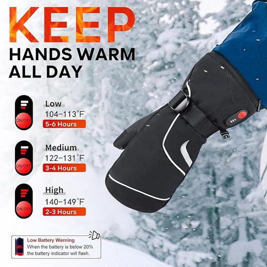 SAVIOR HEAT Heated Gloves for Women Men Rechargeable Electric Heated Ski Gloves with Touchscreen for Cold Weather