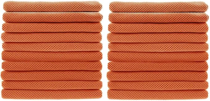 Peicees 20 Pack Microfiber Neck Cooling Towels Sports Sweat Towels Sweat Headband for Travel Beach Swimming Camping Climbing Gym Yoga Workout Backpacking, Orange
