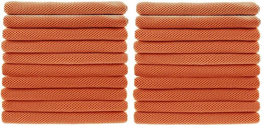 Peicees 20 Pack Microfiber Neck Cooling Towels Sports Sweat Towels Sweat Headband for Travel Beach Swimming Camping Climbing Gym Yoga Workout Backpacking, Orange