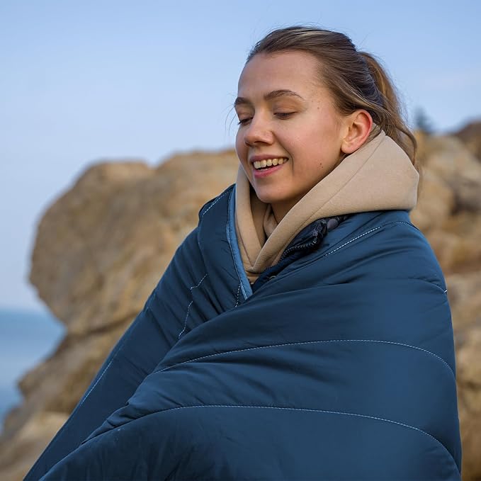 Puffy Blanket - Extra Light and Fluffy Warm Camping Blanket, Perfect for Camping and Backpacking, Compact, Insulated, Packable, Down - Alternative Camp Blankets for Outdoor & Indoor