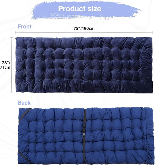 RedSwing XL Cot Mattress Pad, Cot Pads for Camping, 1.5''/3.2'' Thick Cotton Camping Cot Mattress Pads, Soft and Comfortable, Blue/Grey