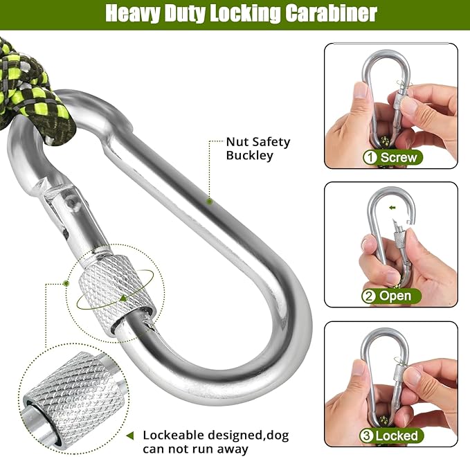 Dog Tie Out Cable for Camping - 70ft Dog Lead Dog Runner for Yard - Portable Dog Trolley System for Large Small Dogs Outside