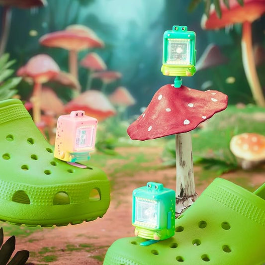 Dinosaur Lights for Croc, 2Pcs USB Rechargeable Headlights for Clogs, Flashlight for Night Walking, Camping, Walking Dog (Pink)