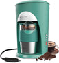 Portable Coffee Maker for Travel Camping Car, Ground Coffee Machine Single Serve with 10 oz Travel Mug for Traveling, RV, Office, Home and Dorm, 12V, Green