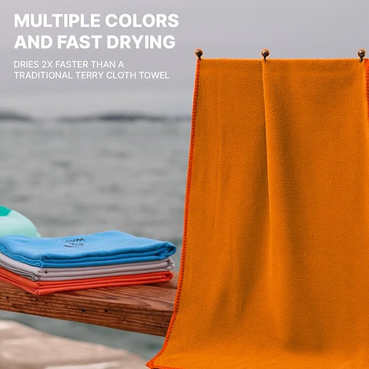 Microfiber Towel 60” by 36” for Camping, Yoga, Gym, Travel - Highly Absorbent Cleaning Cloth, Quick Drying Lightweight Material - Lint Free, Scratch Free Towels Washable and Reusable