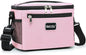 BEIMILY Lunch Box for Men/Women,Small Insulated Lunch Bag,Reusable LunchBox for work Picnic Hiking Beach,Leakproof Soft Cooler Tote Bag Organizer with Adjustable Shoulder Strap for Adults(Pink)