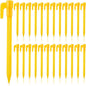 24 Pack Plastic Tent Stakes 5.7 Inch Heavy Duty Canopy Anchoring Pegs Plastic Tent Pegs Sand Stakes Outdoor Beach Spikes for Camping, Gardening, Landscaping, Backpacking(Yellow)