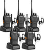 BAOFENG Reachargeble Walkie Talkies 5 Pack Long Range Two Way Radios with Earpiece UHF Handheld Interphone for Adults or Kids Biking Hiking Camping Li-ion Battery and Charger Included