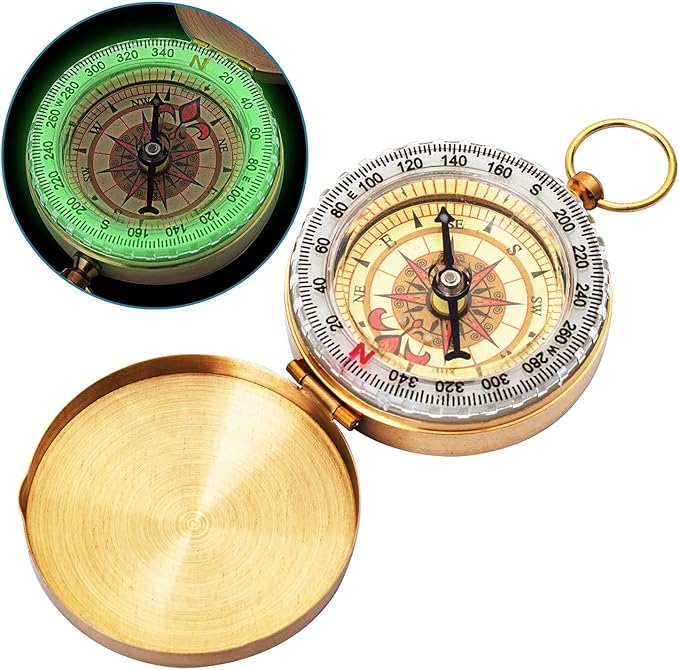 Posinly Advanced Orienteering Compass - Survival Whistle, Map Reading Field Compass for Camping, Hiking & Navigation, Great for Kids
