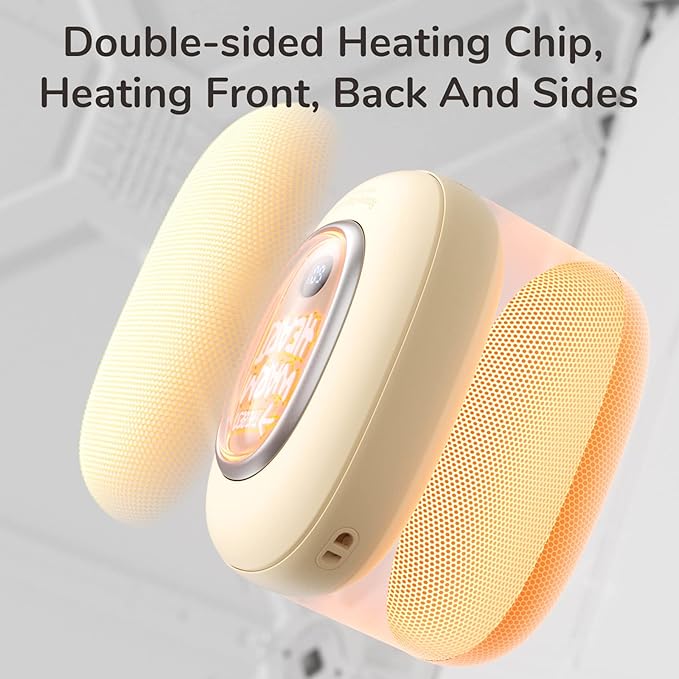 JISULIFE Hand Warmers Rechargeable, Space Capsule Light USB Handwarmer, 9000mAh Electric Hand Warmer Power Bank, 3 Heating Levels, Reusable Portable Hot Hands Heater for Hunting Golf Camping Gifts