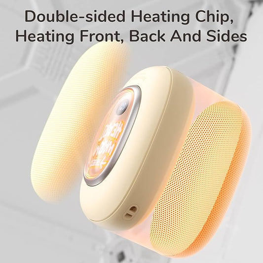 JISULIFE Hand Warmers Rechargeable, Space Capsule Light USB Handwarmer, 9000mAh Electric Hand Warmer Power Bank, 3 Heating Levels, Reusable Portable Hot Hands Heater for Hunting Golf Camping Gifts