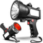 BIGSUN Q984 Rechargeable Spotlight, High Lumens 1200,000 LED Flashlight with Multifunctional Floodlamp, Built-in 14400mAh Battery Pack, Outdoor Handheld spot Light, for Farm, Hunting,Camping, Car,Boat