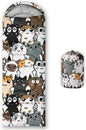 AILONEN Kids Floral Cat Camping Sleeping Bags,Lightweight & Waterproof,3 Season Warm & Cool Weather,Kawaii Kitten Sleeping Bags for Girls Adults,Travelling,Outdoors