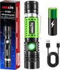 wowlite Flashlight Rechargeable, Super Bright LED Flashlights with Adjustable Brightness, Zoomable High Lumens Small Flash Light, Long Lasting for Outdoor Camping Home Emergency (Green)
