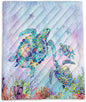 Axolotl Colorful Turtle Printed Camping Blanket,Rainbow Mermaid Scales Travel Blanket,Coral Starfish Lightweight Packable Outdoor Blanket,Ocean Animal Backpacking for Camping,sleeping,Hiking,Picnic