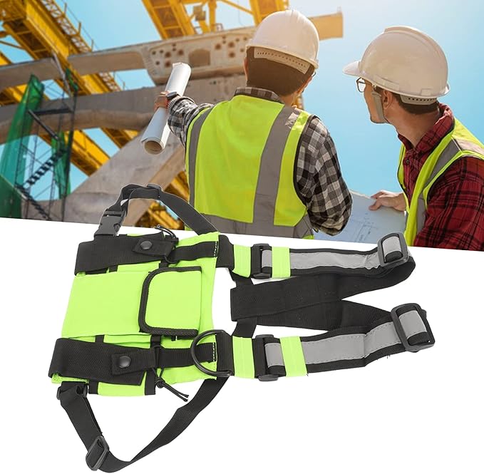 Zopsc Radio Chest Harness Bag, Two Way Radios Carry Case Accessory Holder, for Walkie Talkie Double Chest Harness Pouch Holster Vest, Green