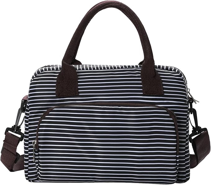 Lunch Bag for Women Men Insulated Reusable Large Lunch Box Adult Striped Leakproof Portable Cooler Tote Bags for Work Picnic