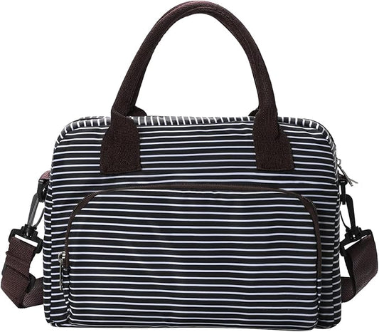 Lunch Bag for Women Men Insulated Reusable Large Lunch Box Adult Striped Leakproof Portable Cooler Tote Bags for Work Picnic