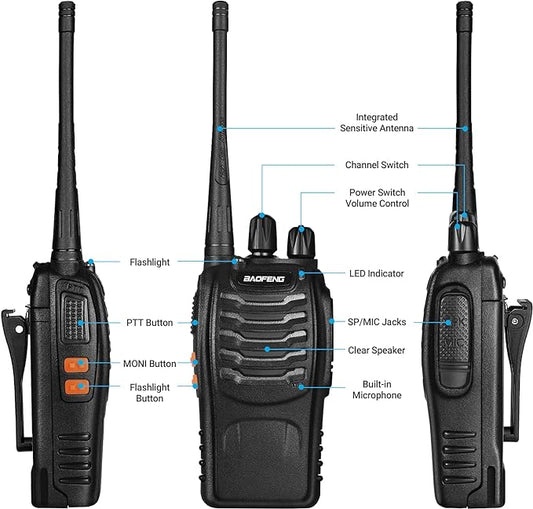 BAOFENG Walkie Talkies BF-888S Two Way Radio Long Range Rechargeable,Portable Radios,Handheld Walkie Talkie for Adults with Flashlight Li-ion Battery and Charger（10 Pack）