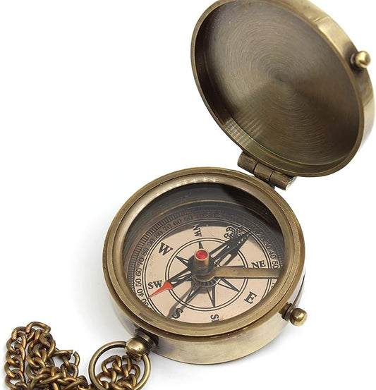 Be Strong and Courageous Do Not Be AfraidAntique Nautical Vintage Directional Magnetic Compass with Famous Scripture Quote Engraved Baptism Gifts with Wooden Case for Loved Ones, Son, Father, Love,