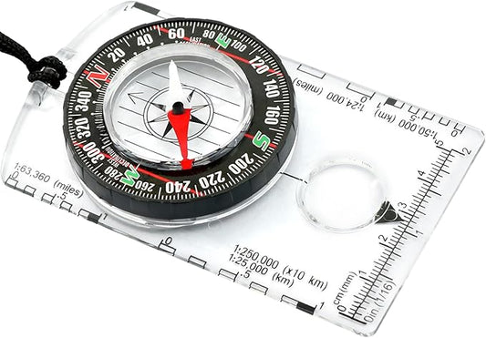 Pack of 2 Orienteering Compass Hiking-Compasses boy Scout Kids- Magnetic Gear Set Navigation map- Brujulas orientacion-Backpacking Camping Hunting Survival.