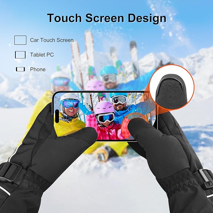 SAVIOR HEAT Heated Gloves for Women Men Rechargeable Electric Heated Ski Gloves with Touchscreen for Cold Weather