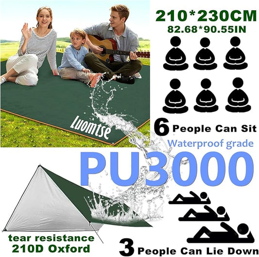 Oxford Cloth Picnic Blankets,Tent mat,Grass Blanket,Beach Blanket Sand Control Windproof Waterproof,Lightweight Travel Blanket Compact,Portable Pocket Blanket, Camping Blanket (Blue)