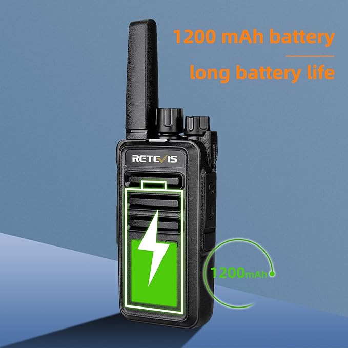 Retevis RT68 Two Way Radios with Earpiece, Heavy Duty Walkie Talkies for Adults, Compact 2 Way Radio Long Range Rechargeable with USB Charging Base, for Restaurant Church Security School (6 Pack)