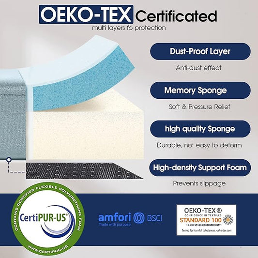 Bedluxury Memory Foam Camping Mattress Pad, CertiPUR-US Roll Up Mattress, Cot Mattress Pad, Guest Bed Roll for Sleepover, Floor Sleeping Mat Pad for Car Camping, Travel Sleep Mat